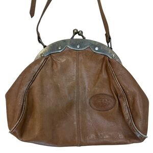 Brown Shoulder Bag American Angel. Geniune Leather.